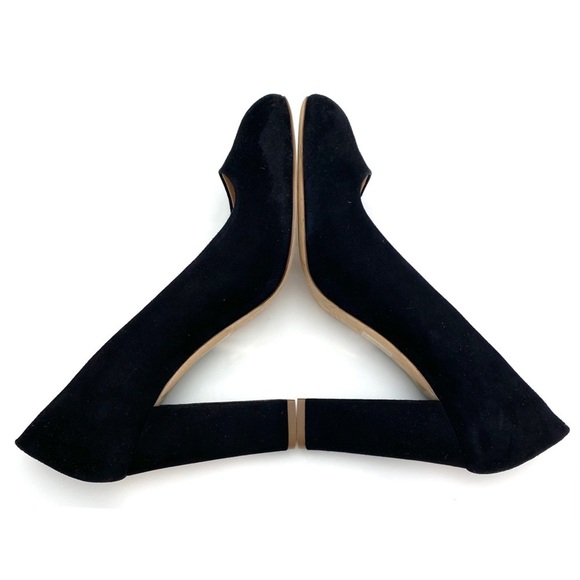 J. Crew Suede Pointed Toe Block Heel Pumps in Black Size 10 #B0942 - Picture 7 of 12